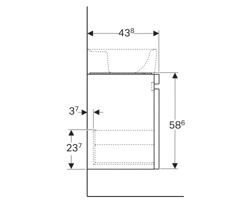 Тумба белый глянец 52,6 см Geberit Renova Plan 869600000