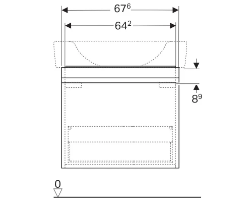 Тумба белый глянец 67,6 см Geberit Renova Plan 869750000