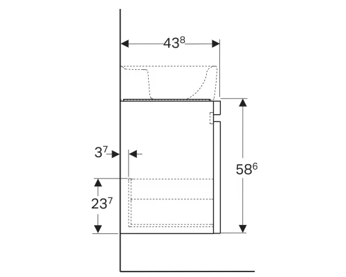 Тумба белый глянец 77,6 см Geberit Renova Plan 869850000