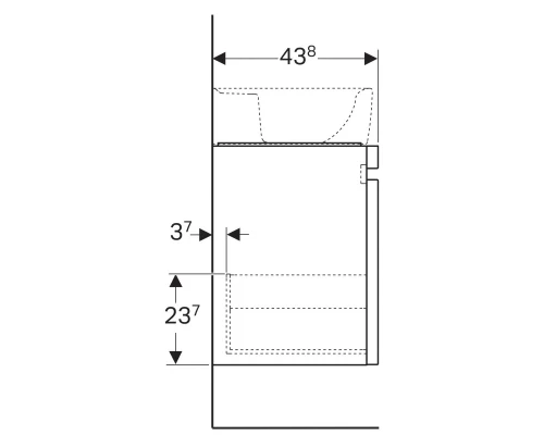 Тумба темно-серый матовый 57,6 см Geberit Renova Plan 869651000