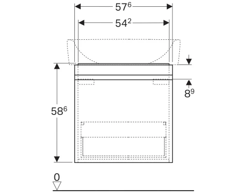 Тумба темно-серый матовый 57,6 см Geberit Renova Plan 869651000
