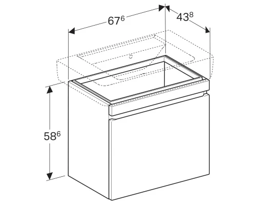 Тумба вяз 67,6 см Geberit Renova Plan 869752000