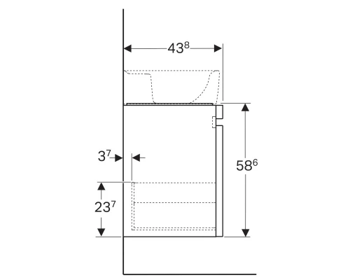 Тумба вяз 92,6 см Geberit Renova Plan 869102000