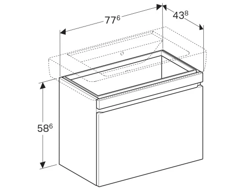 Тумба натуральный дуб 77,6 см Geberit Renova Plan 869853000