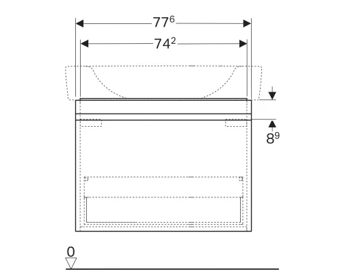 Тумба натуральный дуб 77,6 см Geberit Renova Plan 869853000