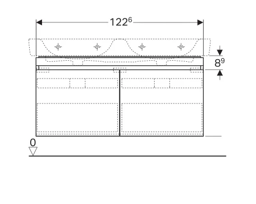 Тумба белый глянец 122,6 см Geberit Renova Plan 869130000