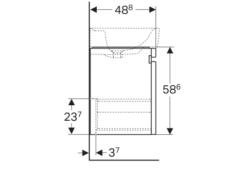 Тумба натуральный дуб 122,6 см Geberit Renova Plan 869133000