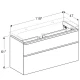 500.355.00.1 Geberit Smyle Square Шкафчик под раковину с двумя выдвижными ящиками, для раковины 120 см, высота 61.7 см, белый глянец