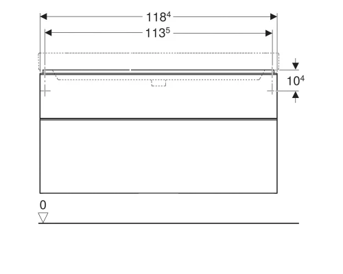 500.355.00.1 Geberit Smyle Square Шкафчик под раковину с двумя выдвижными ящиками, для раковины 120 см, высота 61.7 см, белый глянец