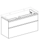 500.355.00.1 Geberit Smyle Square Шкафчик под раковину с двумя выдвижными ящиками, для раковины 120 см, высота 61.7 см, белый глянец