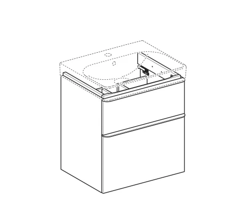 Тумба песочный глянец 58,4 см Geberit Smyle Square 500.352.JL.1