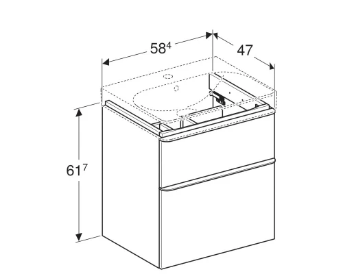 Тумба песочный глянец 58,4 см Geberit Smyle Square 500.352.JL.1