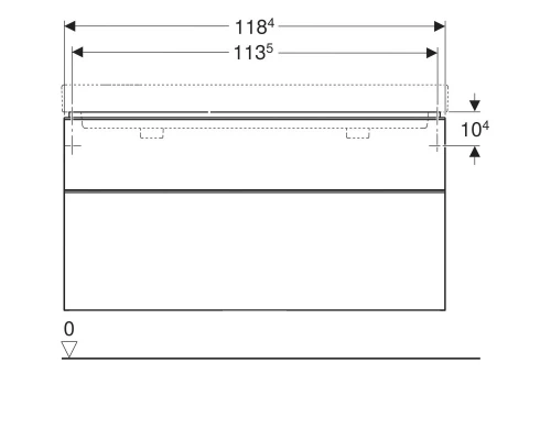 Тумба песочный глянец 118,4 см Geberit Smyle Square 500.356.JL.1