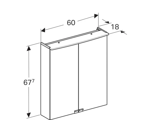 500.273.00.1 Option BASIC Зеркальный шкафчик с подсветкой 600х675х140 мм