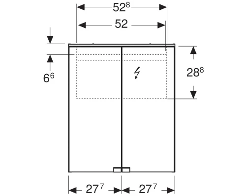 Зеркальный шкаф 56x7,7 см белый матовый Geberit Option Basic 500.258.00.1
