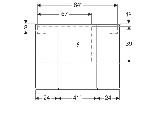 Зеркальный шкаф Geberit Option Plus 90x70 500.594.00.1 с подсветкой