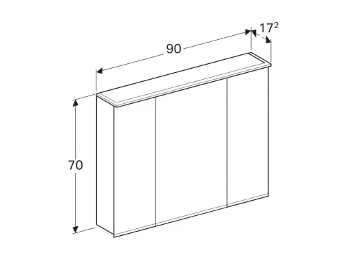 Зеркальный шкаф Geberit Option Plus 90x70 500.594.00.1 с подсветкой
