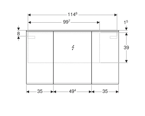 Зеркальный шкаф Geberit Option Plus 120x70 500.592.00.1