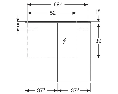500.206.00.1 Option PLUS Зеркальный шкафчик с подсветкой 750х700х150 мм