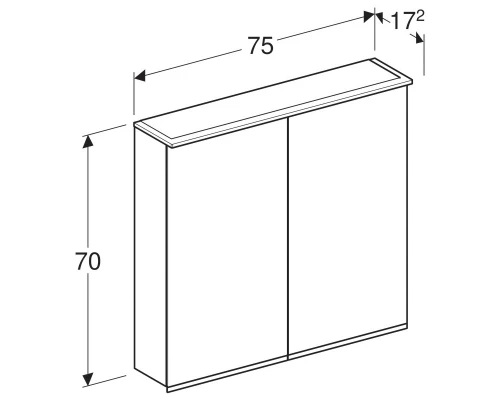 500.206.00.1 Option PLUS Зеркальный шкафчик с подсветкой 750х700х150 мм
