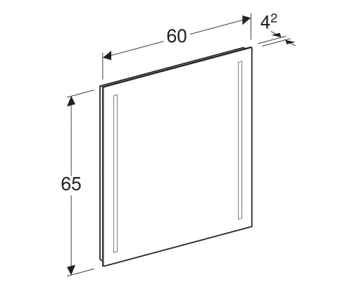 500.586.00.1 Option Зеркало с подсветкой 600x650x36 мм
