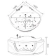 Акриловая гидромассажная ванна 165x165 см Gemy G9247 K
