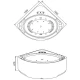 Акриловая гидромассажная ванна 155x155 см Gemy G9252