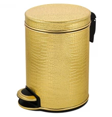 Мусорное ведро 3л, золото Geralis Croco V-KGG-M​