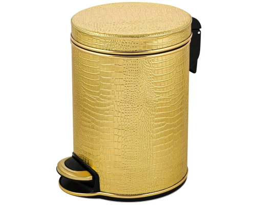 Мусорное ведро 3л, золото Geralis Croco V-KGG-M​