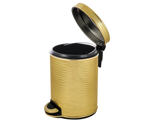 Мусорное ведро 3л, золото Geralis Croco V-KGG-M​