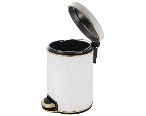 Мусорное ведро 3л, белый золото Geralis Punto V-PWG-M