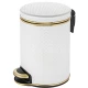 Мусорное ведро 3л, белый золото Geralis Punto V-PWG-M