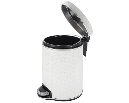 Мусорное ведро 8л, белый хром Geralis Punto V-PWH-S
