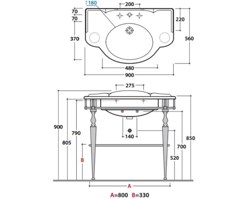 Консоль Globo Paestum PATC56cr