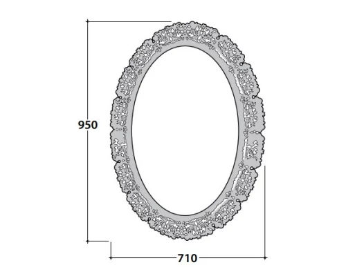 Зеркало 71 см античный металл Globo Paestum PASR38met.antico