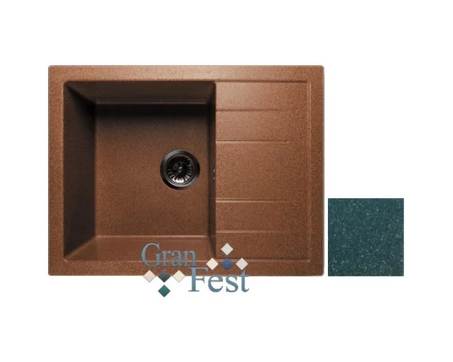 Кухонная мойка зеленый GranFest Quadro GF-Q650L