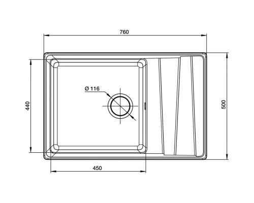 Кухонная мойка GranFest песок Level GF-LV-760L