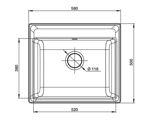 Кухонная мойка GranFest песок Vertex GF-V-580