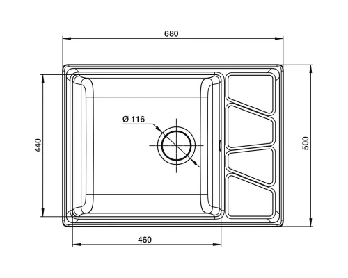 Кухонная мойка GranFest песок Vertex GF-V-680L