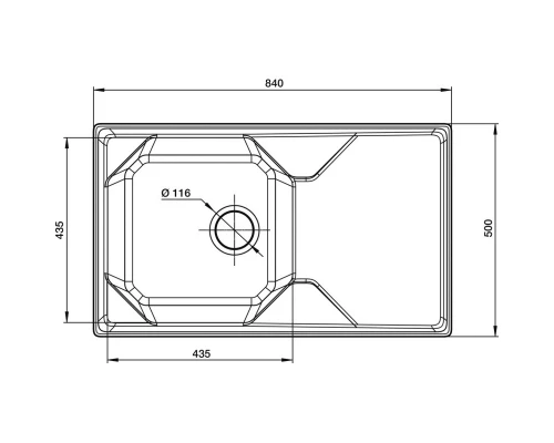 Кухонная мойка GranFest бежевый Unique GF-U-840L