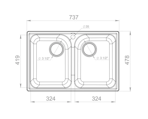 Кухонная мойка GranFest Quarz белый GF-Z15