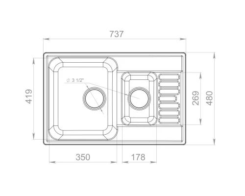Кухонная мойка GranFest Quarz песок GF-Z21K