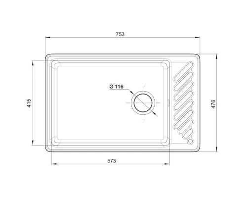 Кухонная мойка GranFest Quarz серый GF-Z51