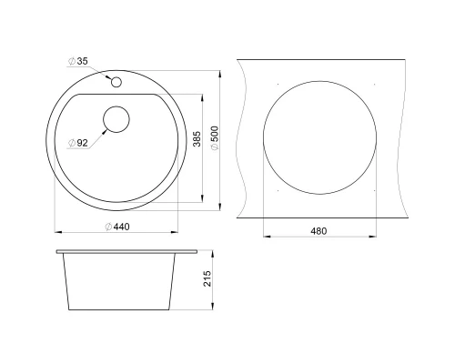 Кухонная мойка Granula базальт 5101bt