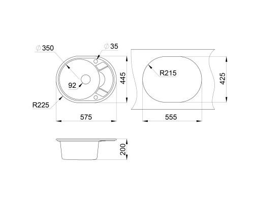 Кухонная мойка Granula шварц 5802sv