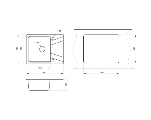 Кухонная мойка Granula эспрессо 6201es