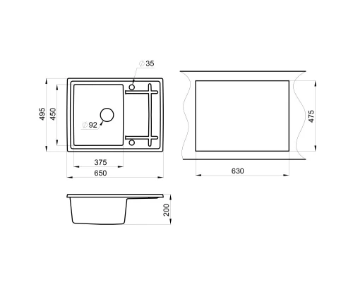 Кухонная мойка Granula пирит 6501pr