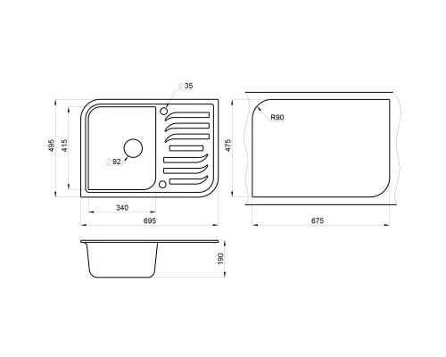 Кухонная мойка Granula антик 7001an
