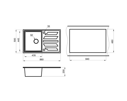 Кухонная мойка Granula песок 8601sa