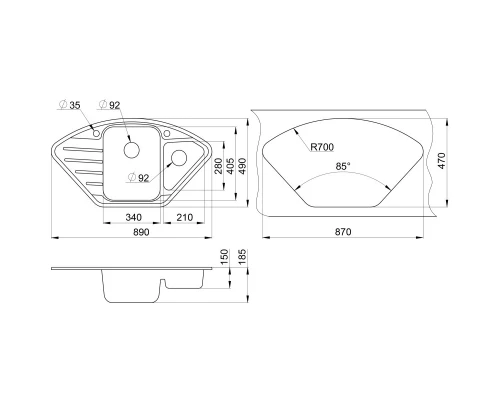 Кухонная мойка Granula пирит 9101pr